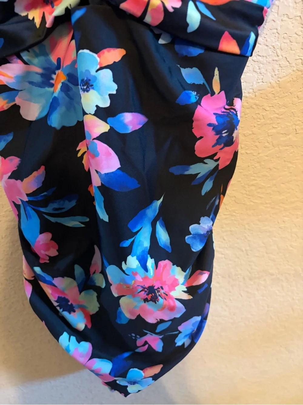 Women Navy Floral One-Piece Swimsuit